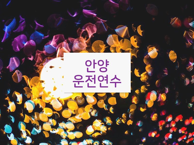 안양운전연수 후기