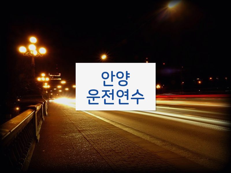 안양운전연수 후기