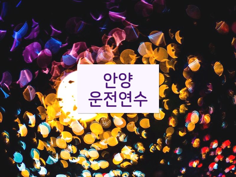 안양운전연수 후기